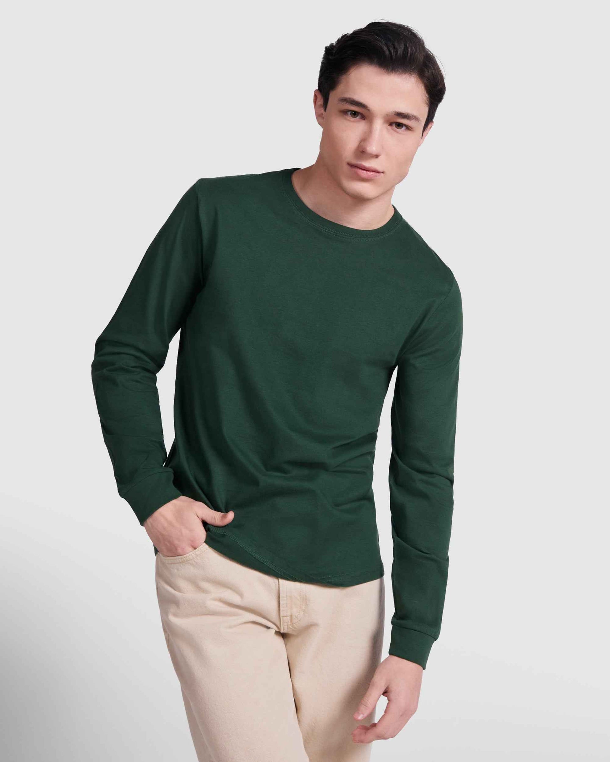 T-shirt homme manches longues personnalisable 'Pointer' 165 gr/m² - Flock élite