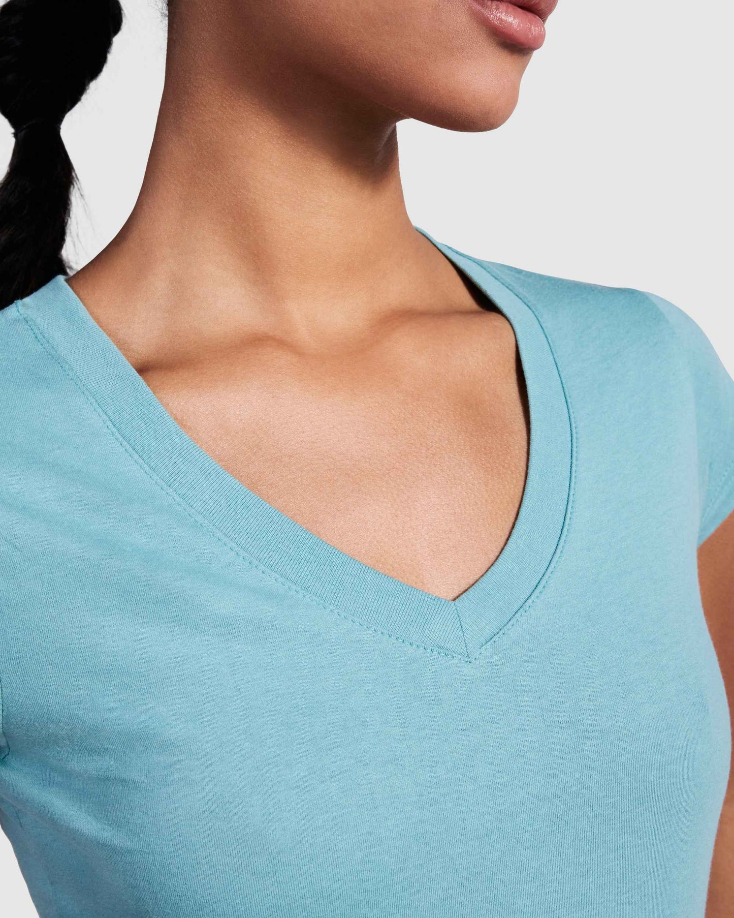 T-shirt femme col V personnalisable 'Victoria' 155 gr/m² - Flock élite