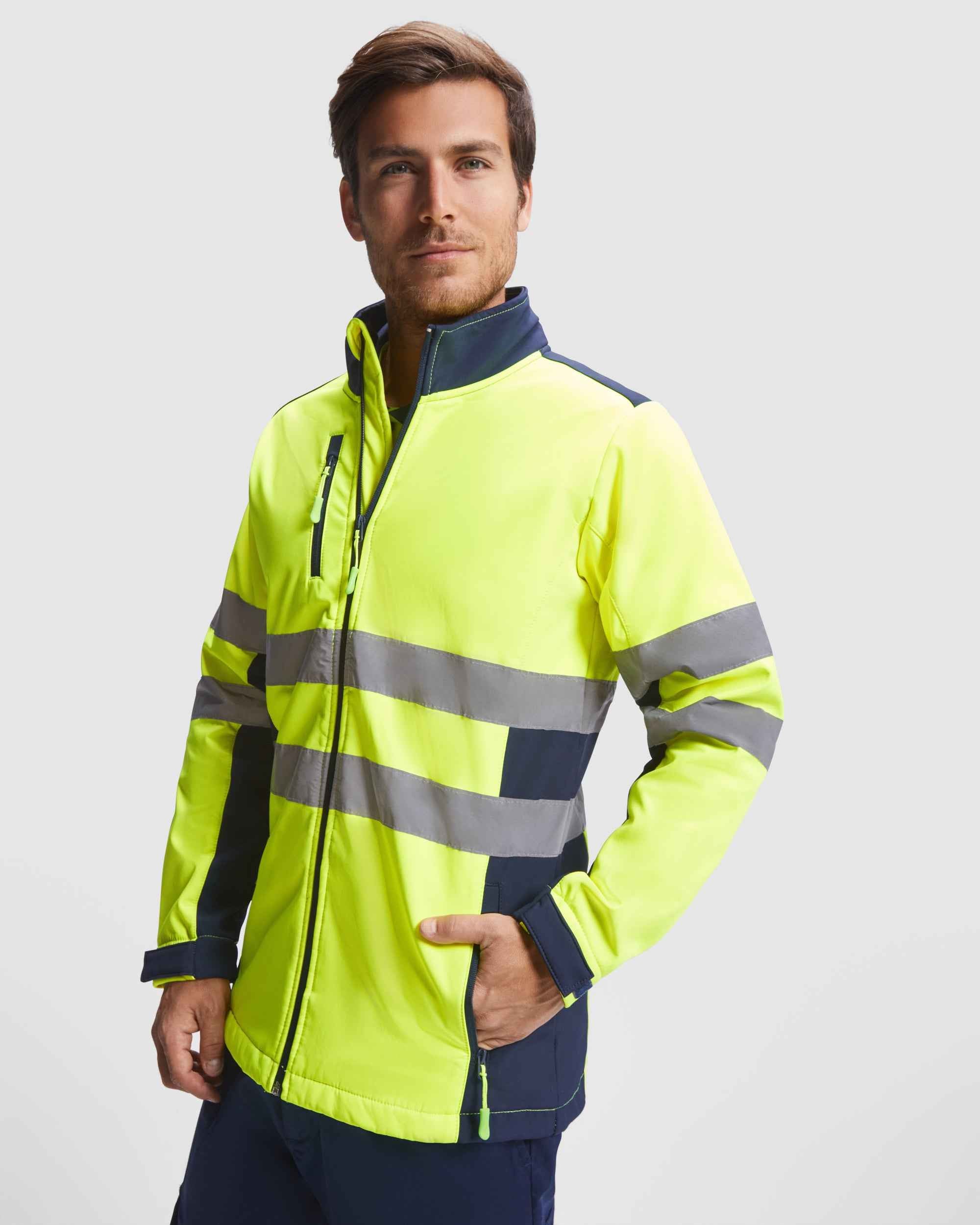 Veste softshell haute visibilité personnalisable 'Antares' - Flock élite