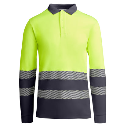 Polo technique personnalisable HV 'Atrio L-S' 170 gr/m² - Flock élite