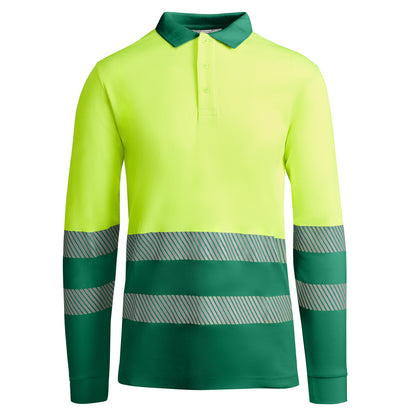 Polo technique personnalisable HV 'Atrio L-S' 170 gr/m² - Flock élite