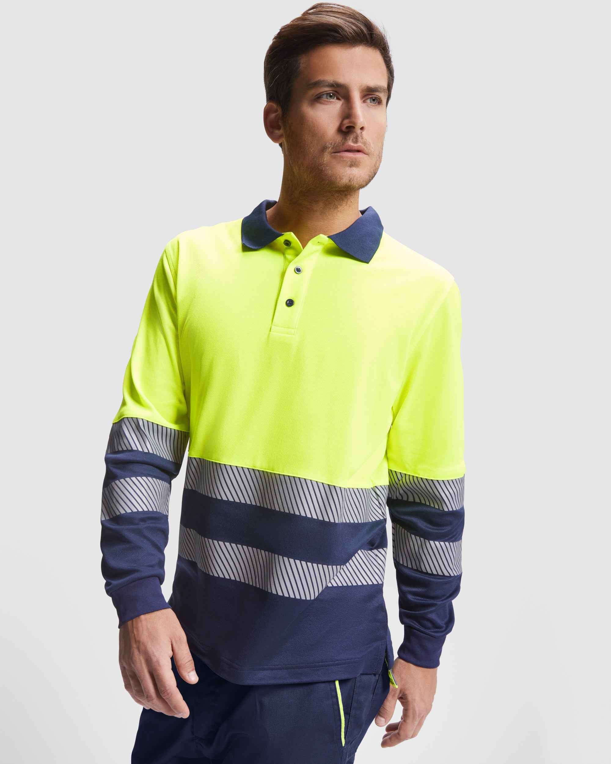 Polo technique personnalisable HV 'Atrio L-S' 170 gr/m² - Flock élite
