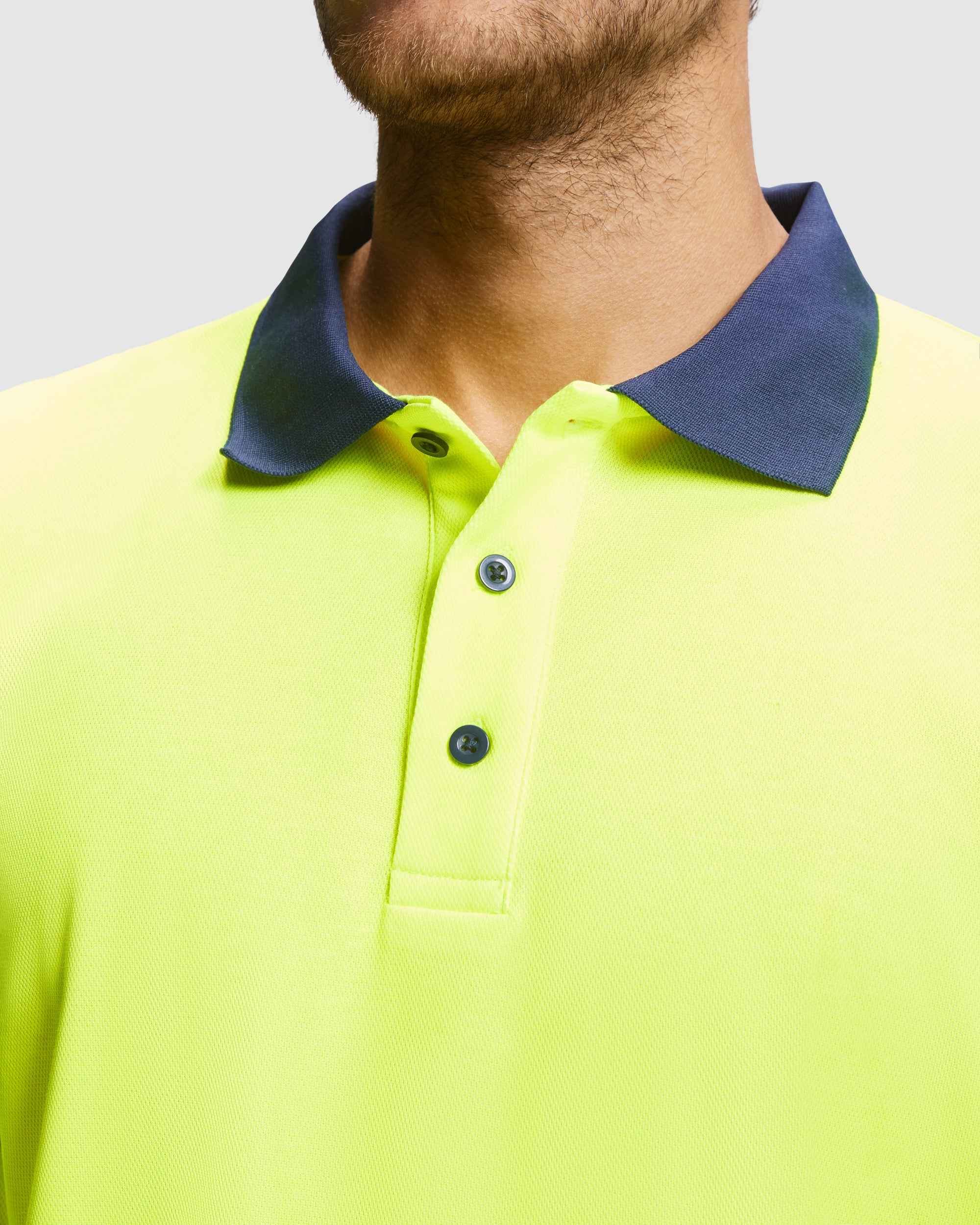 Polo technique personnalisable HV 'Atrio L-S' 170 gr/m² - Flock élite